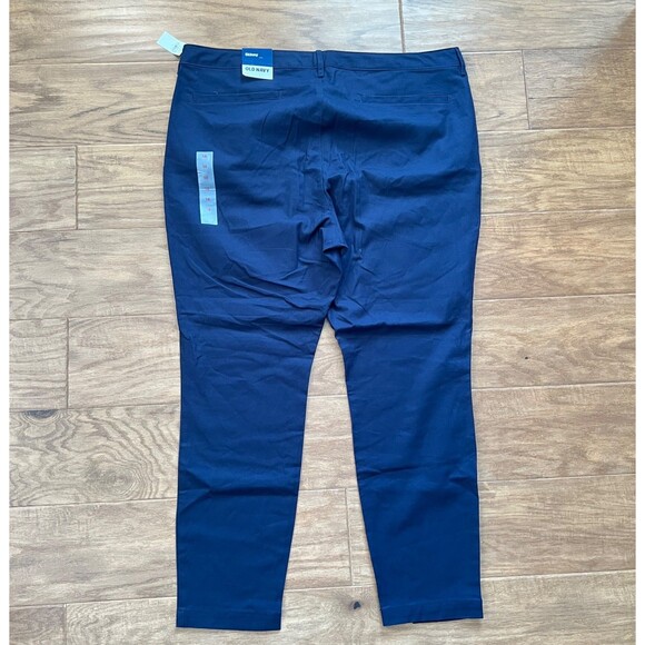 NWT Old Navy Pants Women's Size 18 Navy Ink Blue High-Waisted Wow Skinny Uniform - Picture 2 of 13